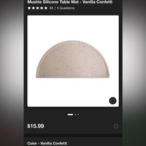 Mushie Silicone Table Mat - Vanilla Confetti